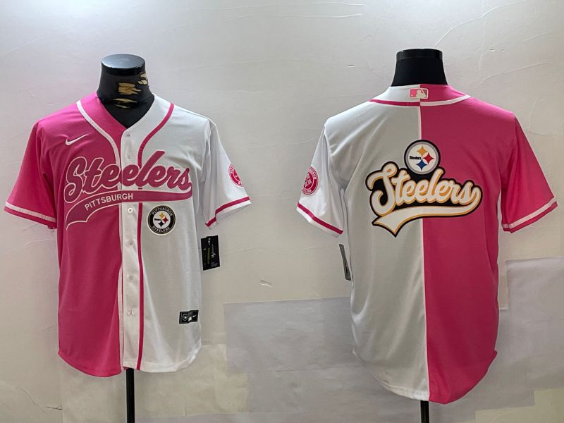 Men Pittsburgh Steelers Blank white pink Joint Name 2024 Nike Limited NFL Jersey style 6->pittsburgh steelers->NFL Jersey